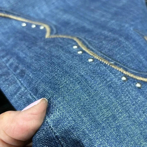 Rock&Roll Midrise denim/trouser,embroidered/studded,flare bell bottom jeans - Picture 4 of 13